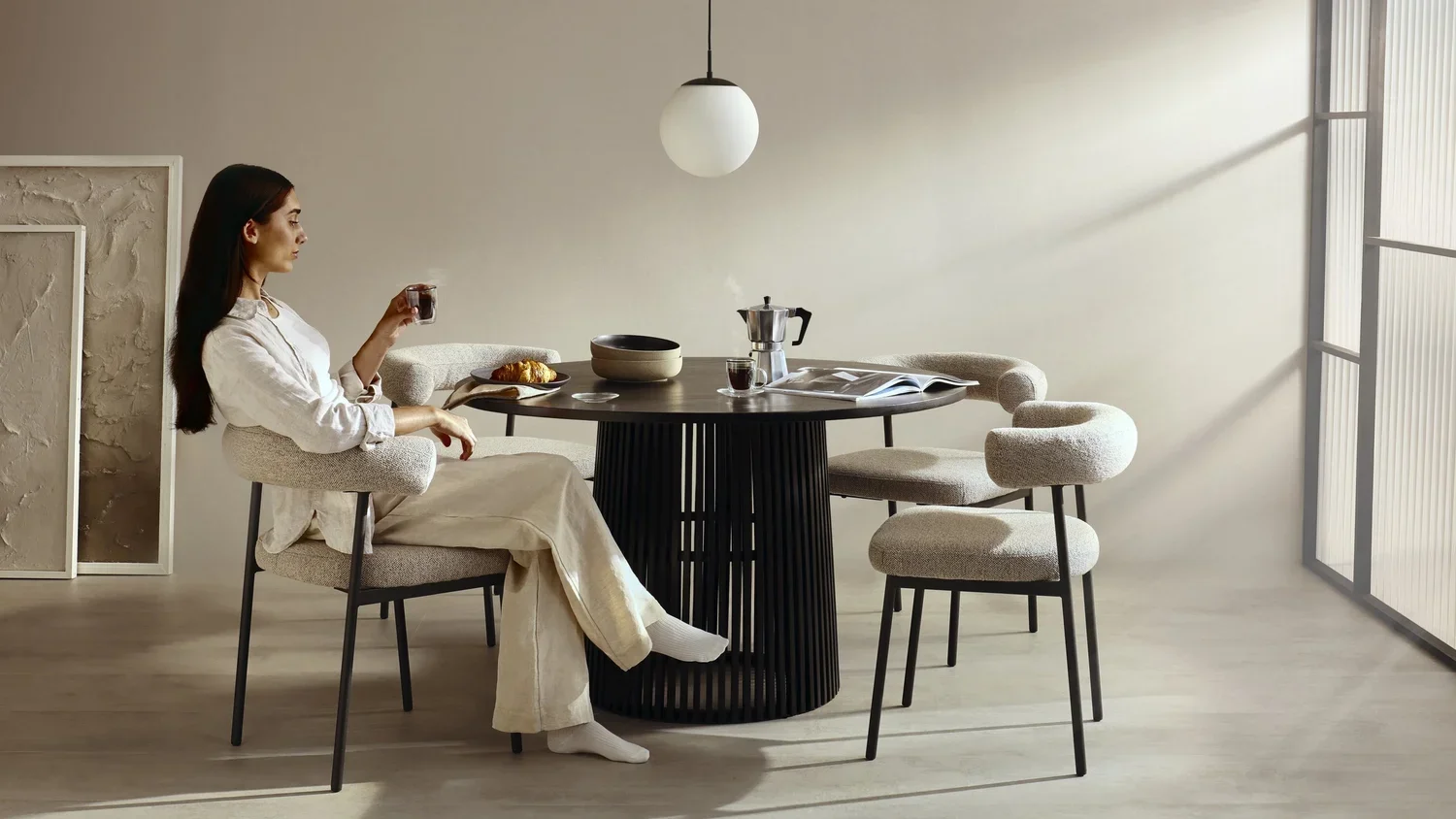 Argos home campaign shot on a built set, 16:9 crop