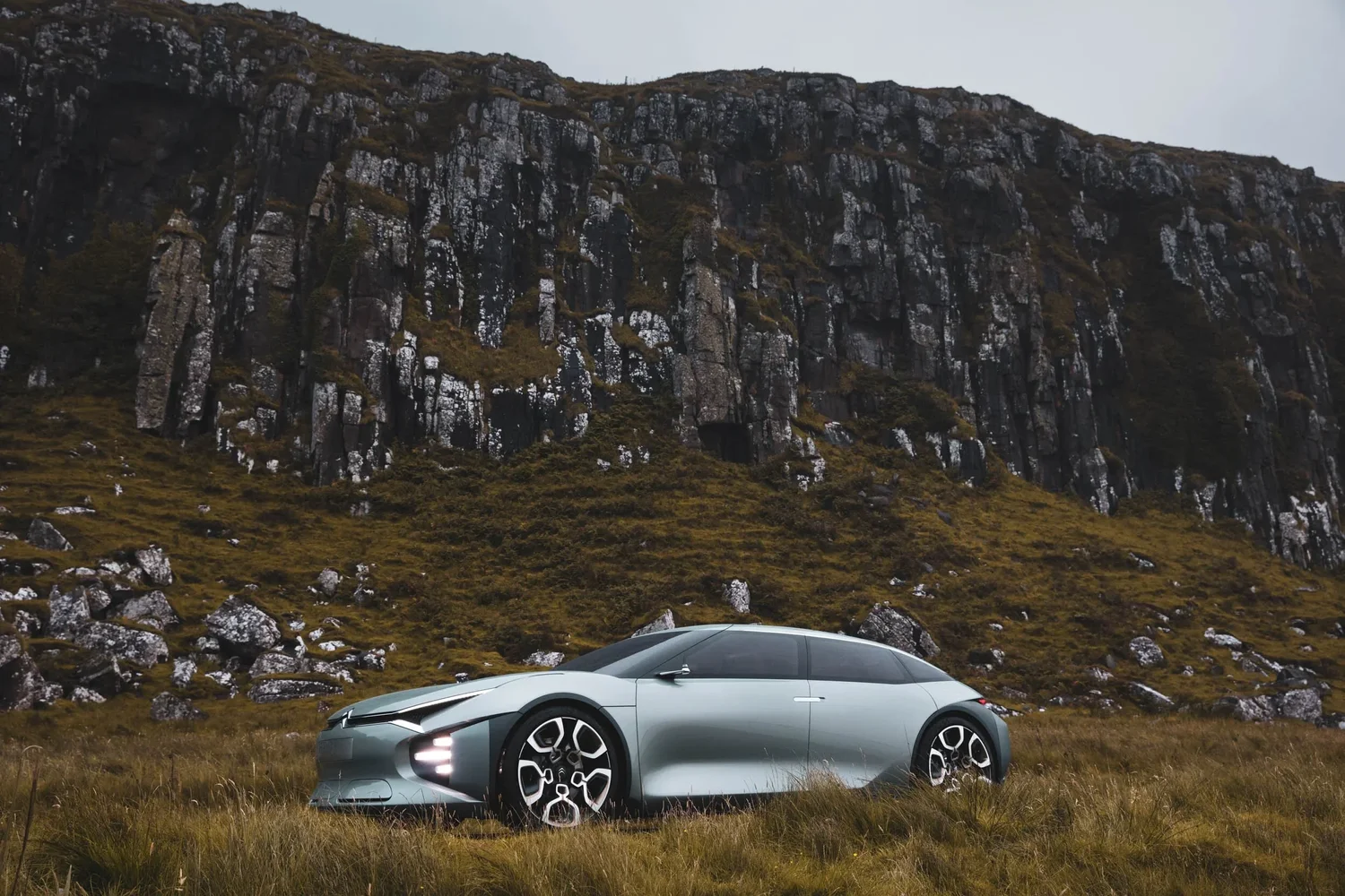 Citroën CXperience concept car against dramatic Isle of Skye scenery