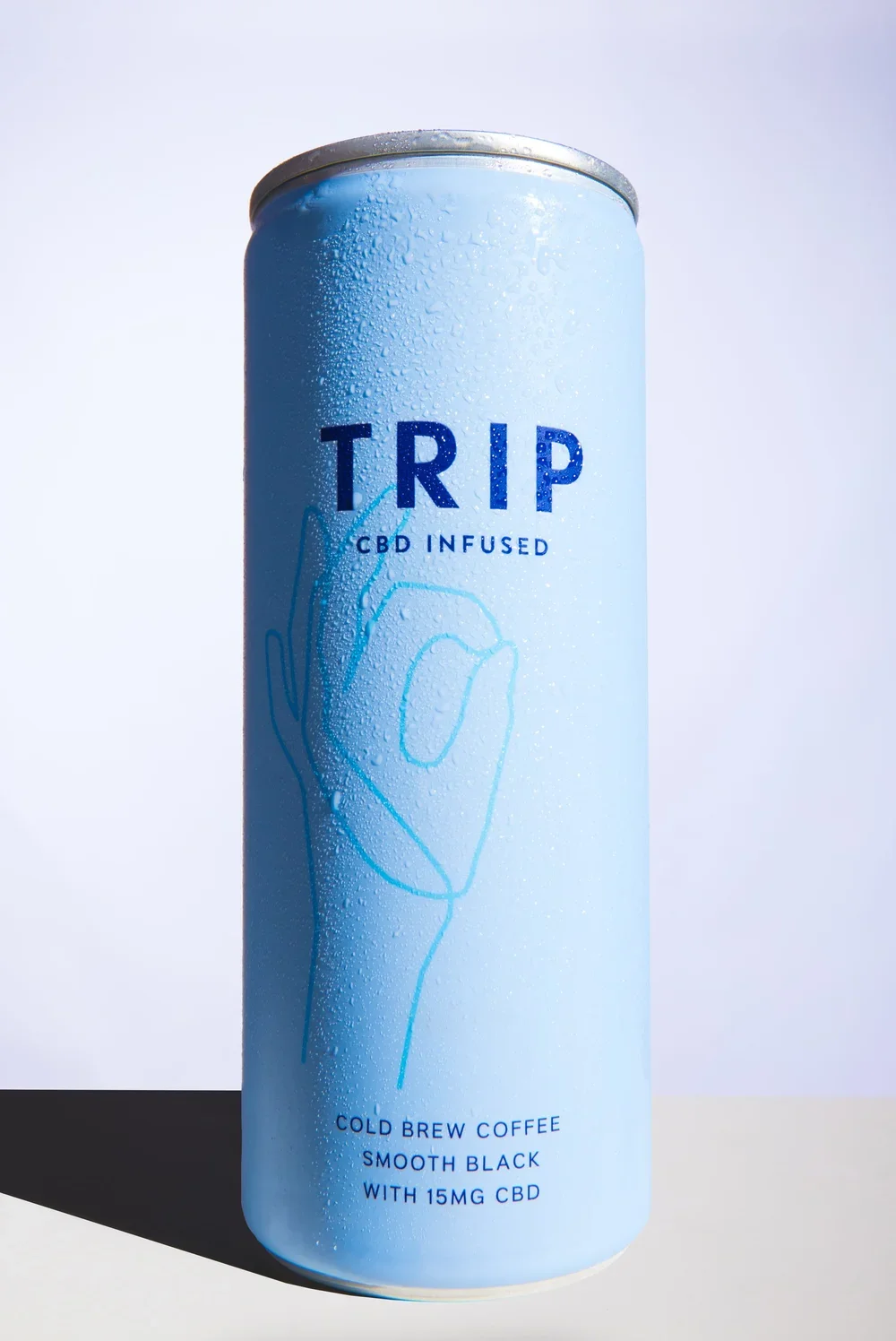 TRIP functional drink — blue flavour, commercial photography by Wayne Lennon