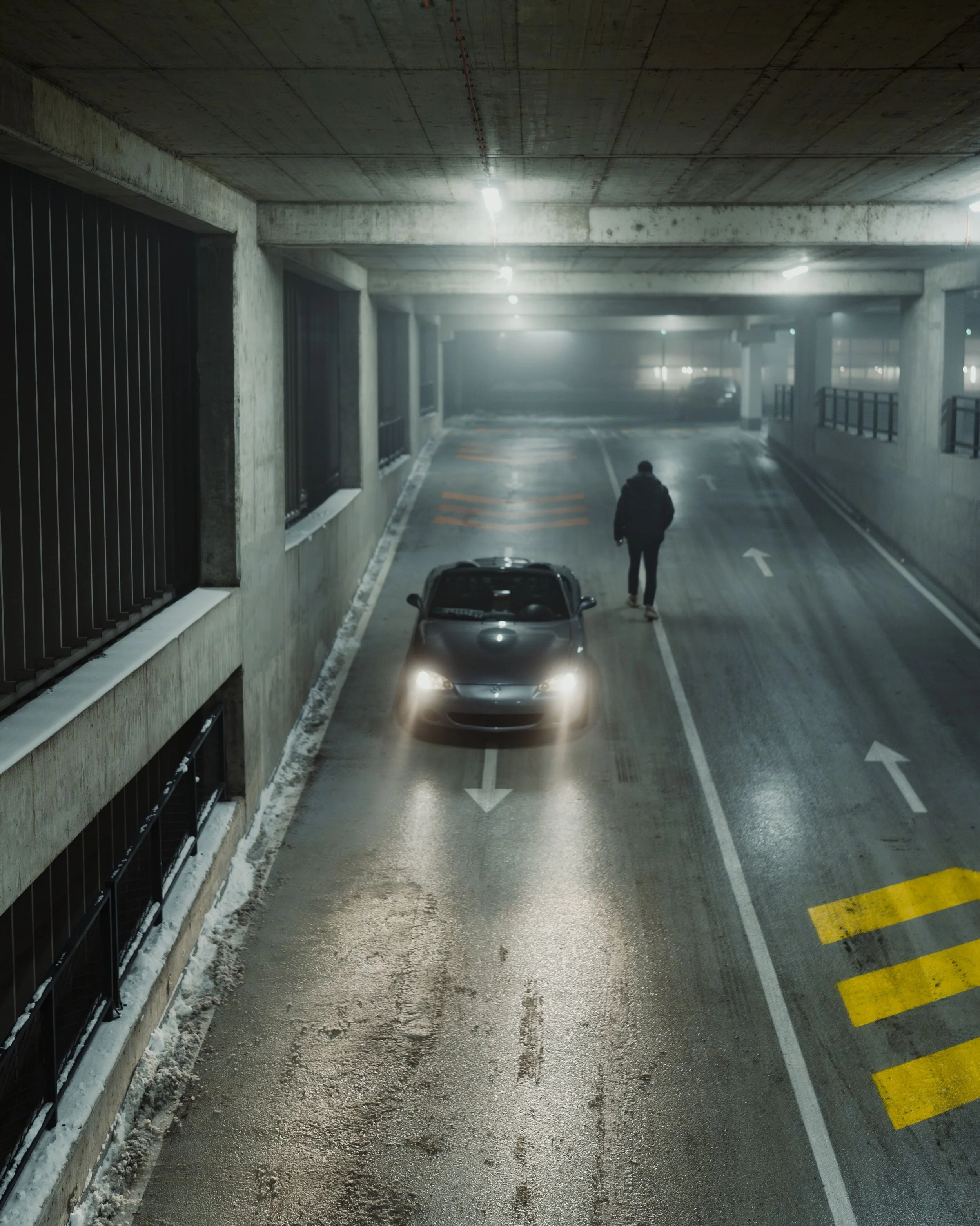 Parking structure campus pedestrian detection
