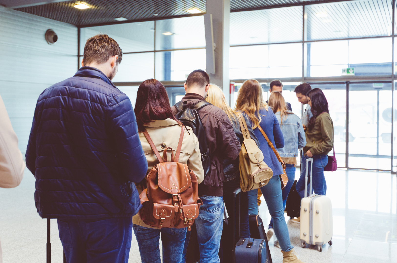 Airport ticketing line