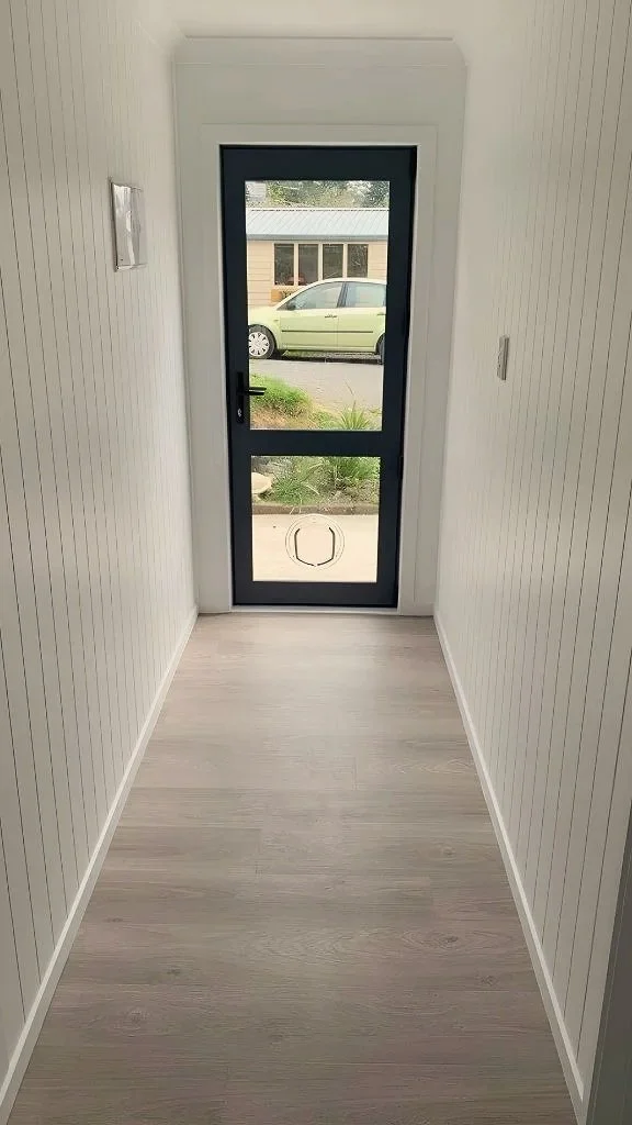 Hallway after insurance repair, Tauranga