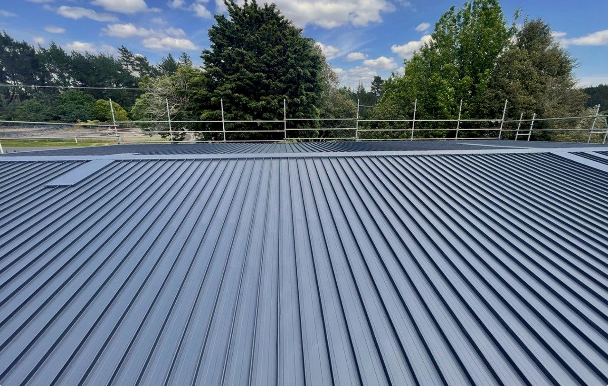 Commercial roof after repaint, Bay of Plenty
