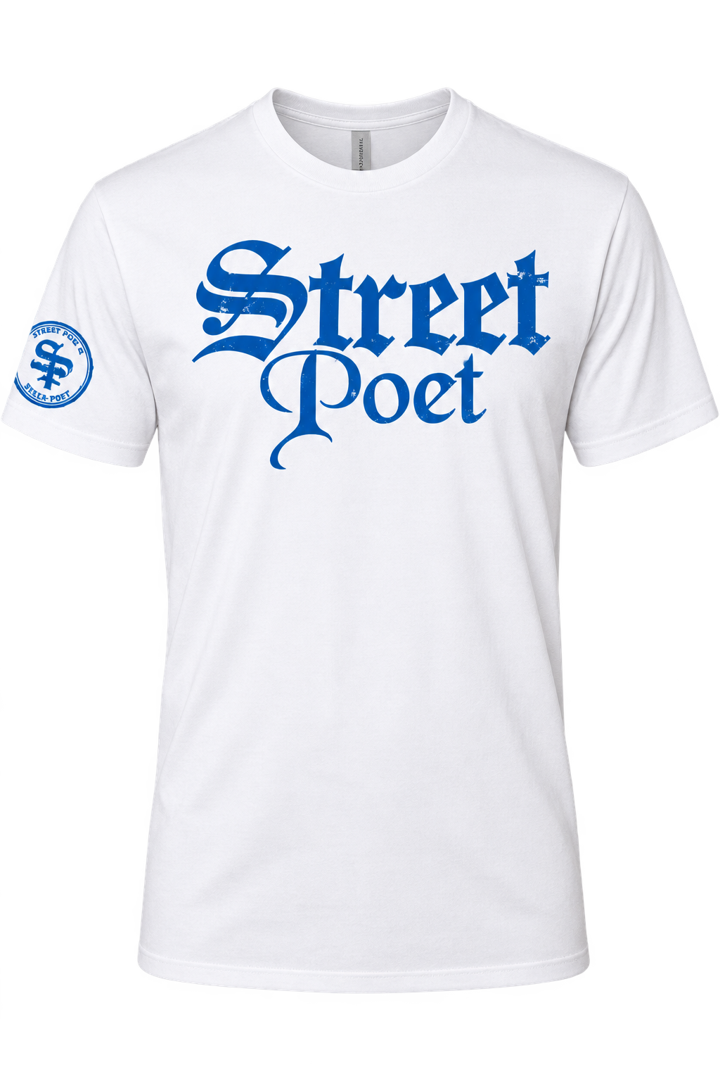 White and blue Street Poet T-shirt