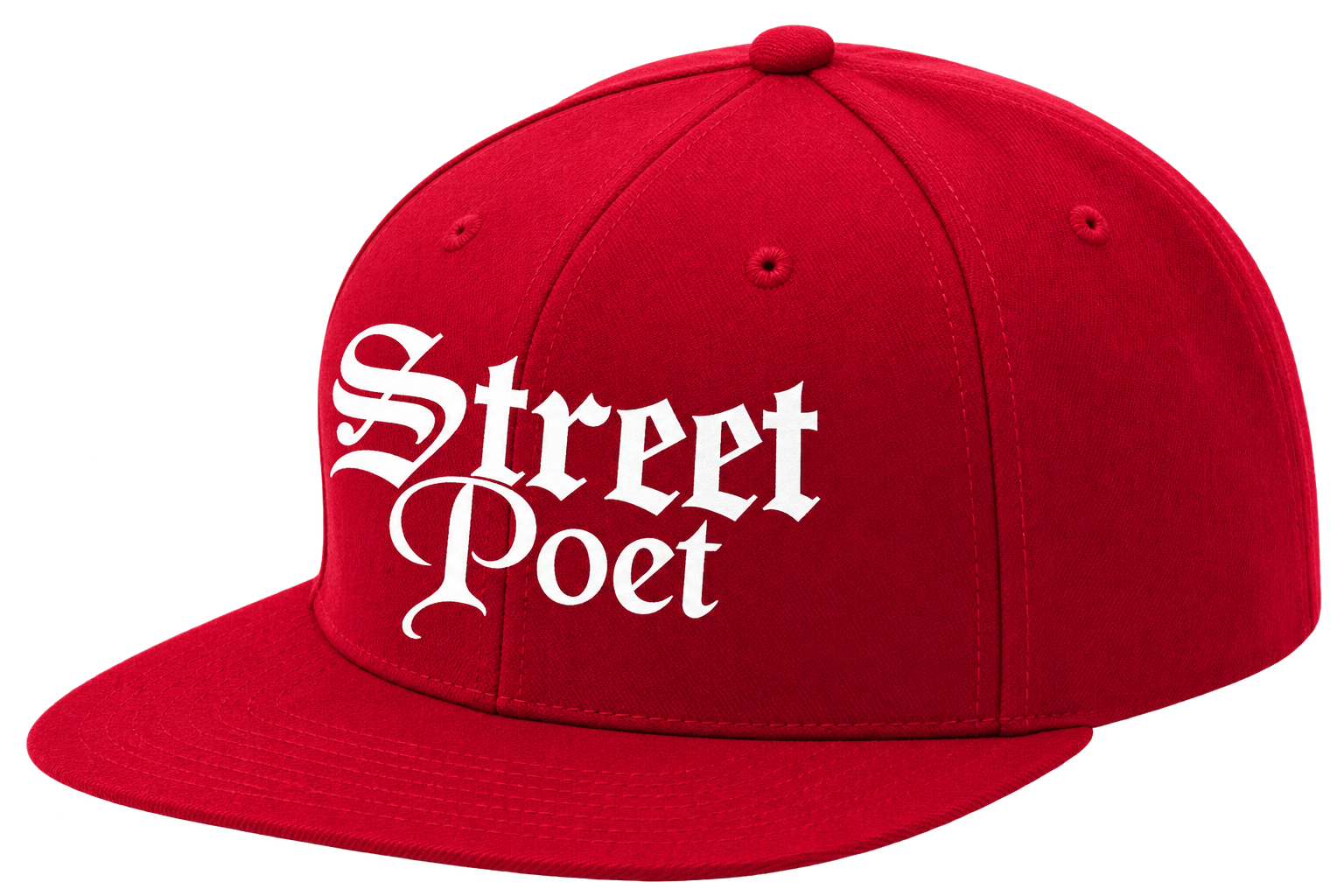 Red and white Street Poet cap