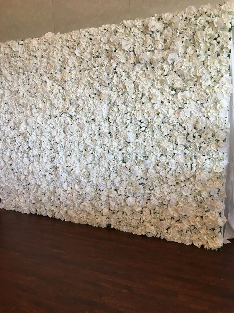 White rose flower wall