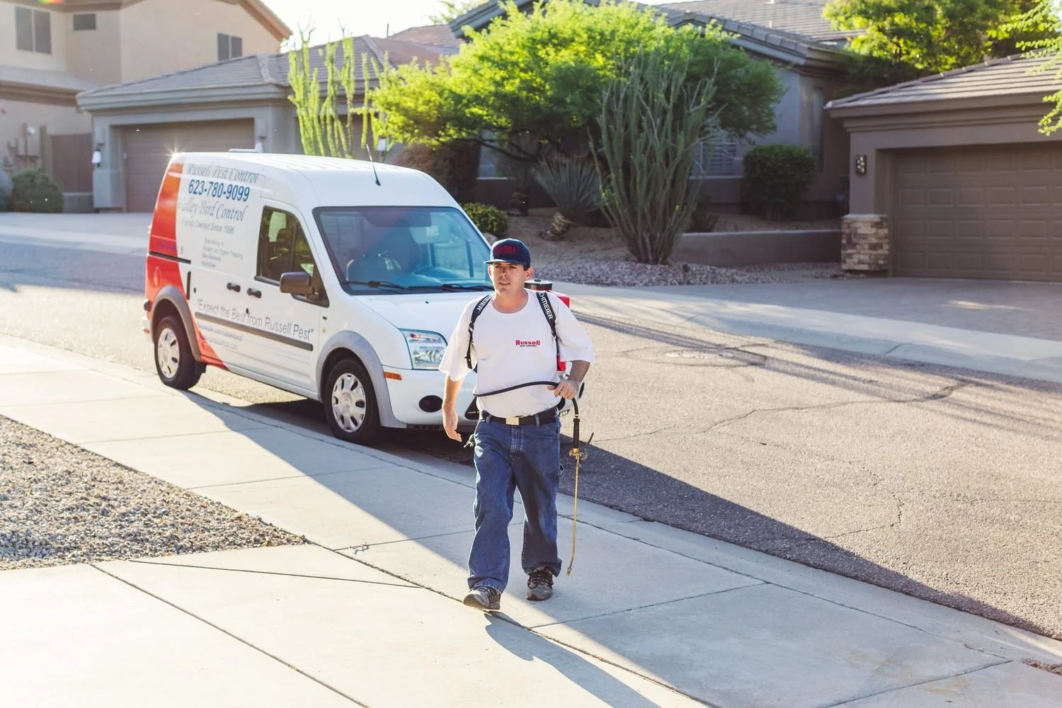 Russell Pest Control team executing strategic East Valley structural sweeps