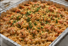 Full catering pan of Crawfish Monica