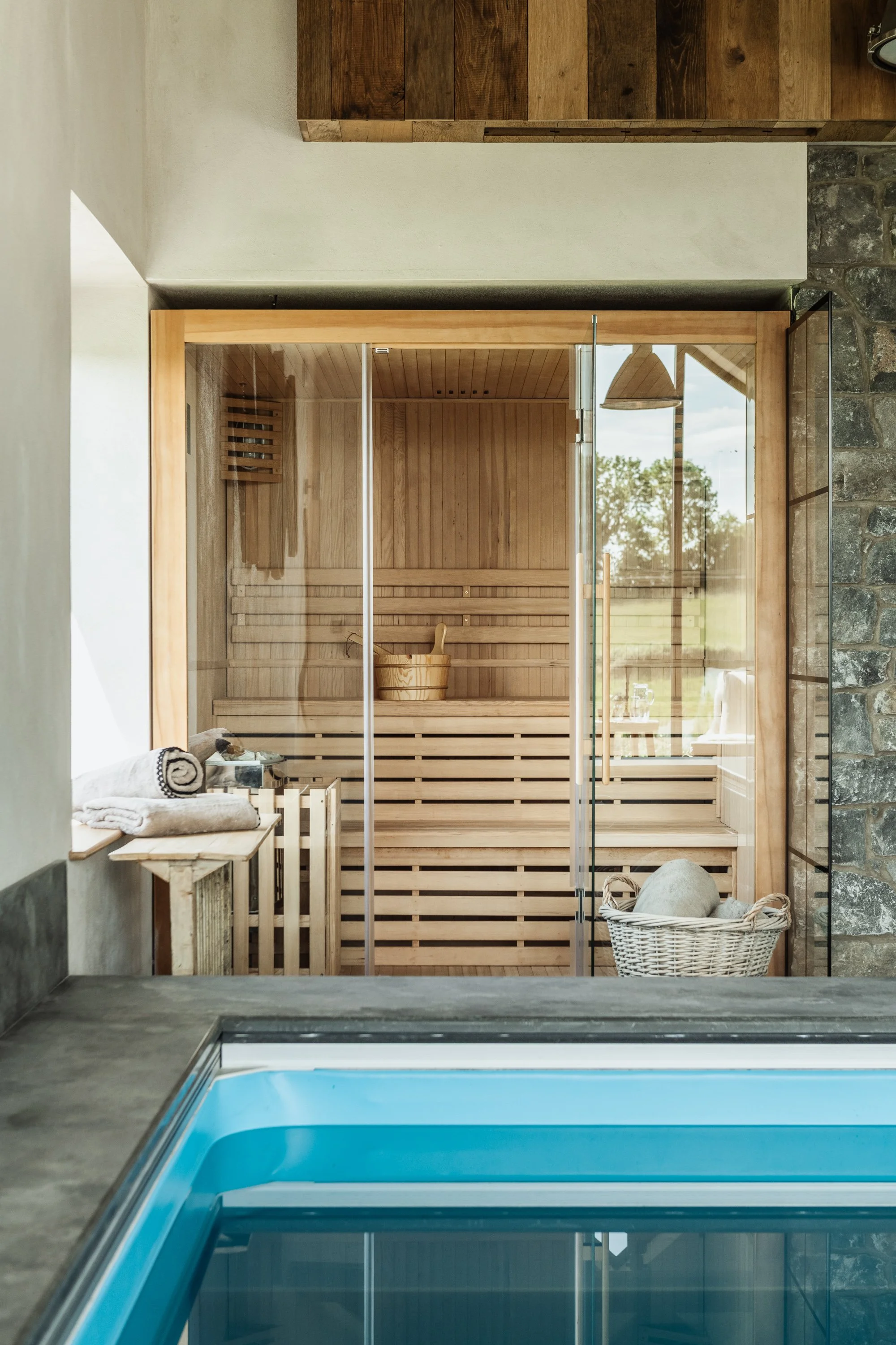 The sauna beside the pool
