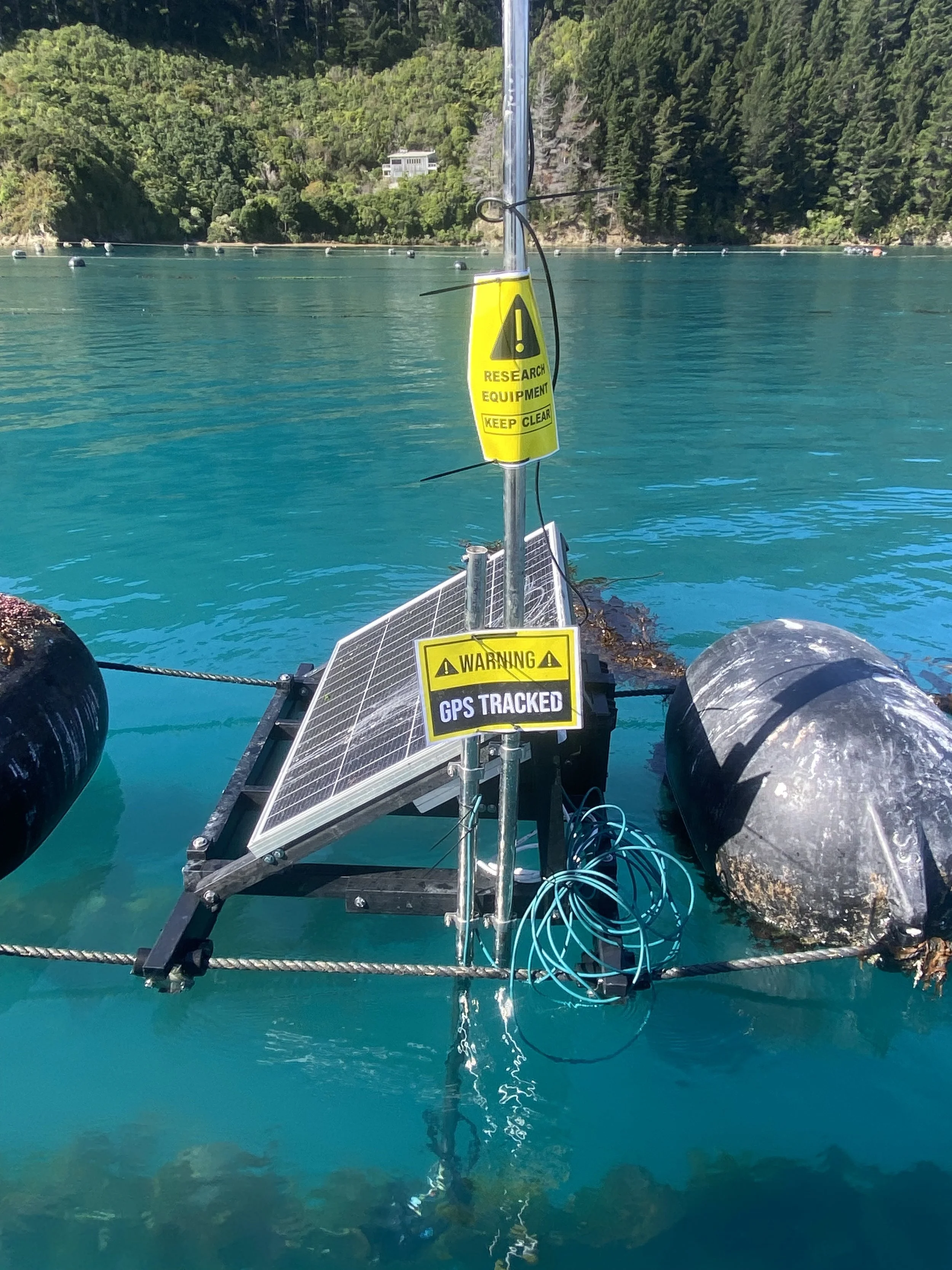 Aquaculture monitoring equipment installed at an operating site