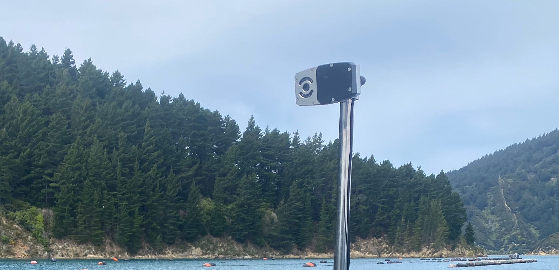 Aquaculture monitoring equipment installed at an operating site
