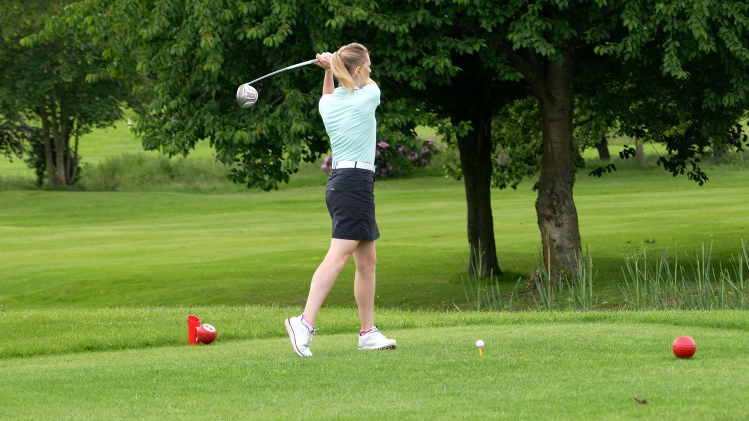 A golfer driving from the tee at Bedale Golf Club