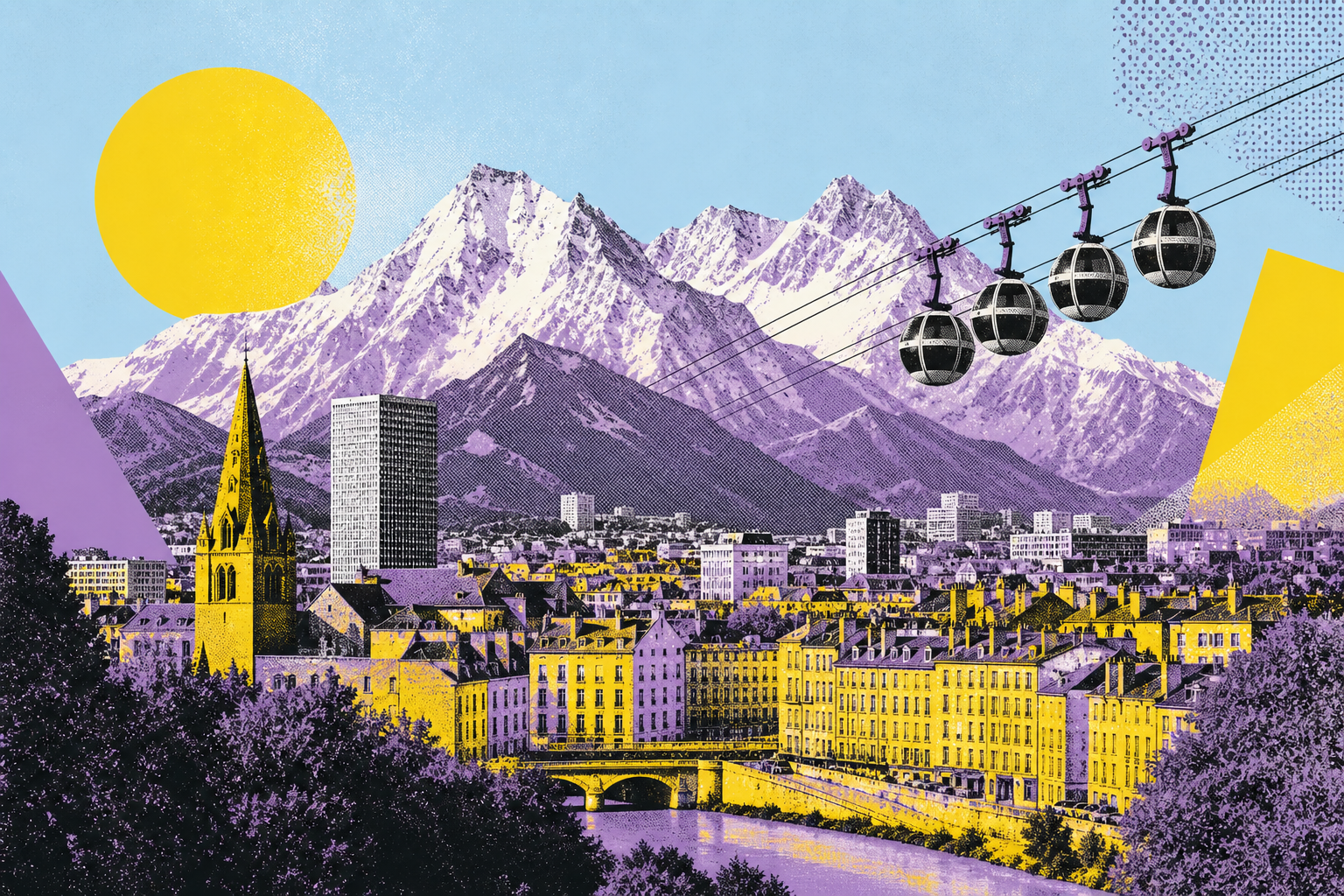 Stadtansicht von Grenoble, Frankreich