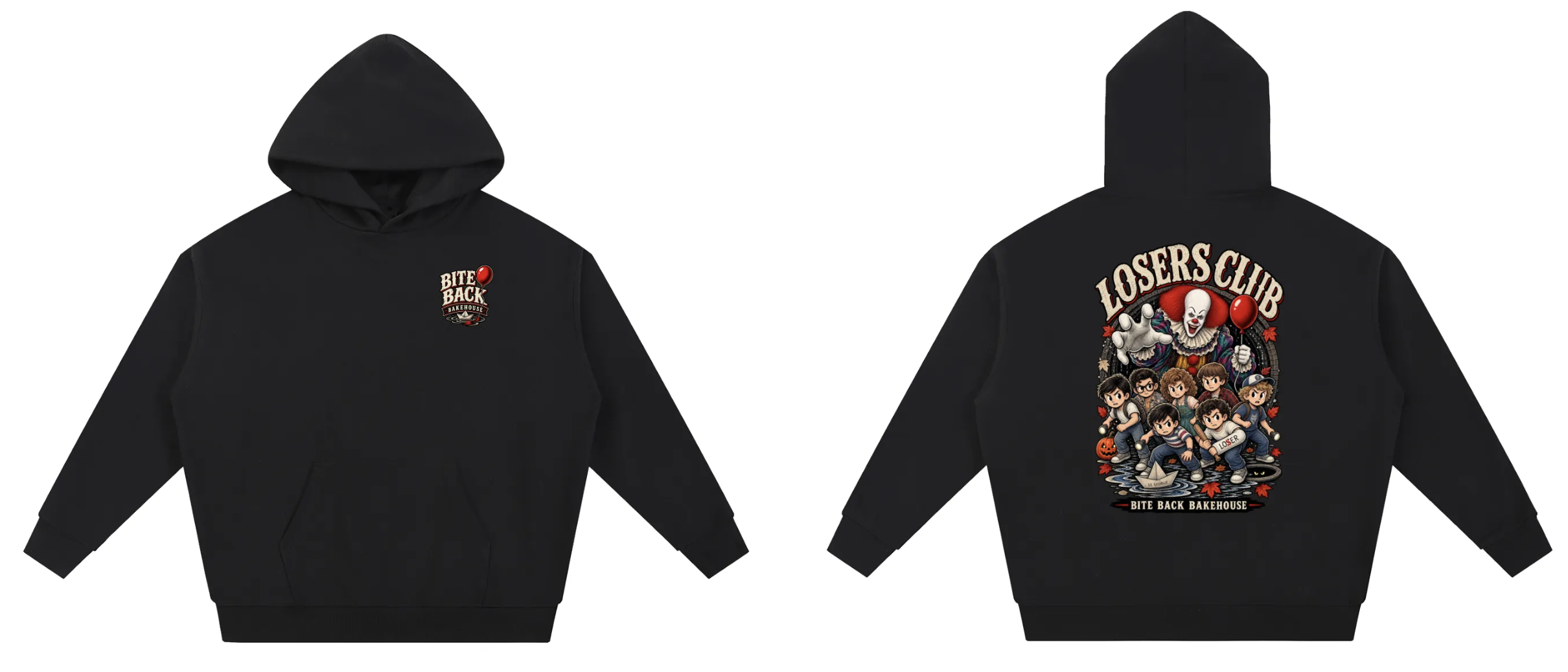 A blurred preview of the upcoming Losers Club Halloween merch