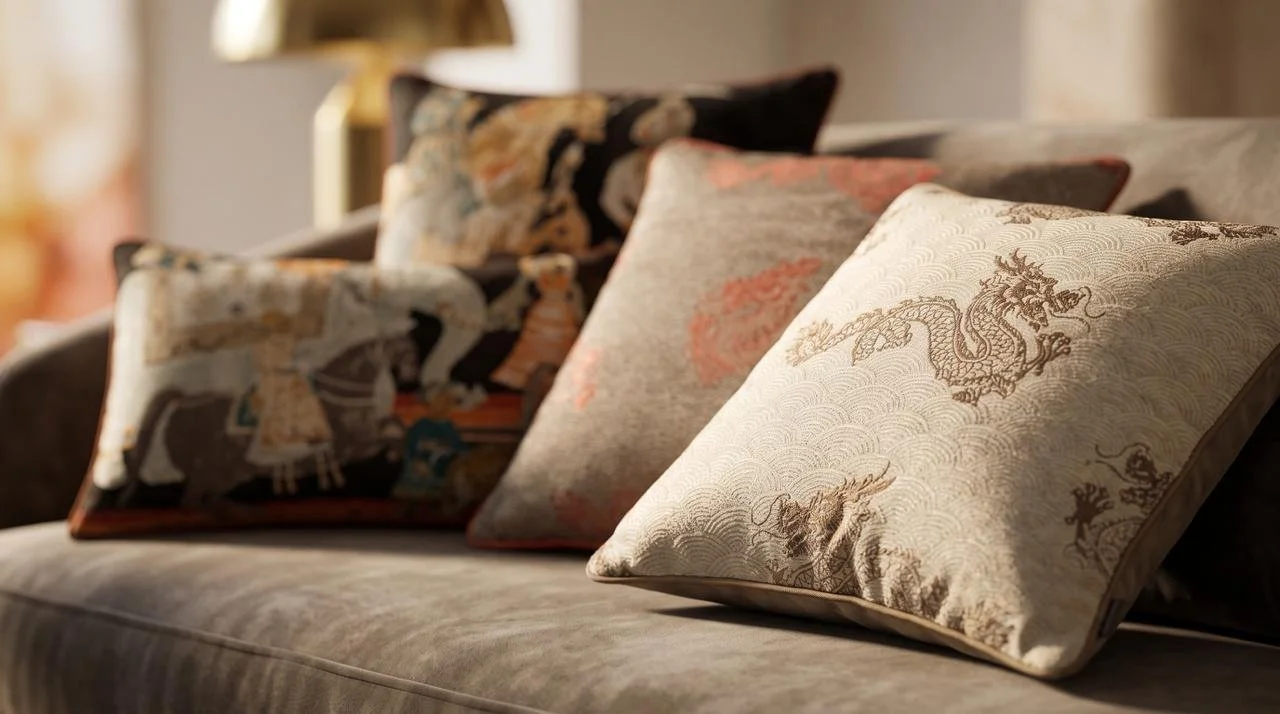 Kinryū cushion — Golden Dragon styled