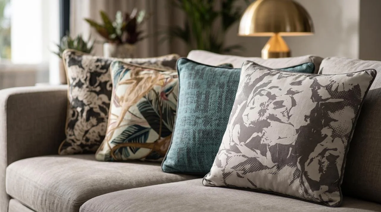 Camélia cushion — Grey styled