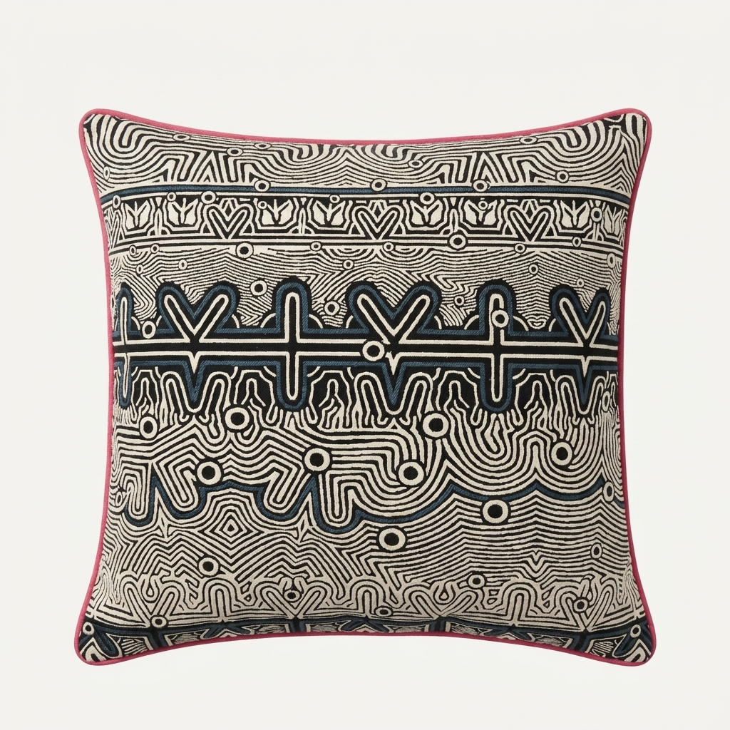Songlines cushion — Rose front