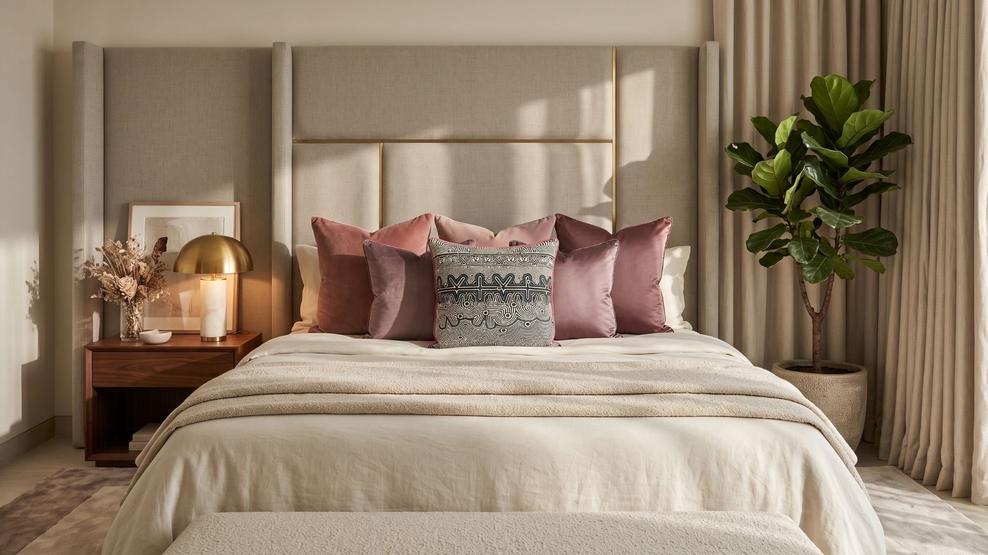 Songlines cushion — Rose styled