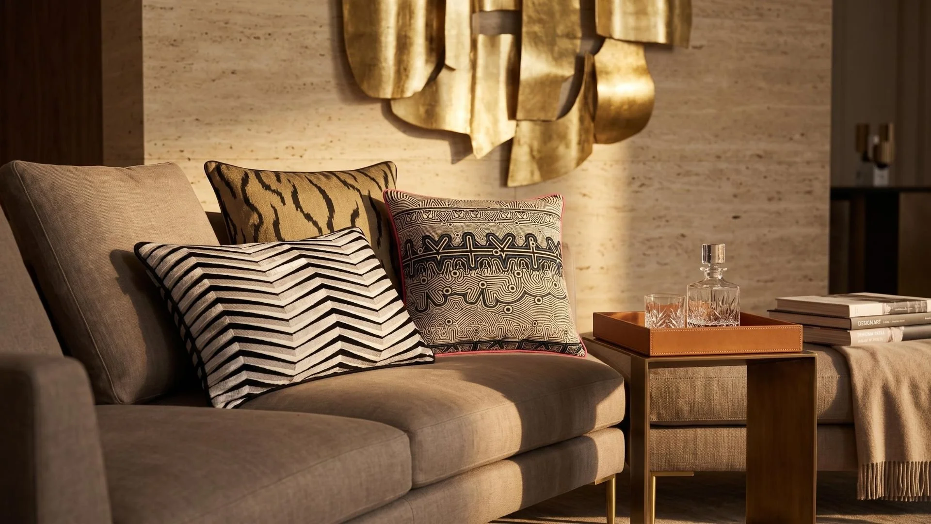 Songlines cushion — Rose in interior
