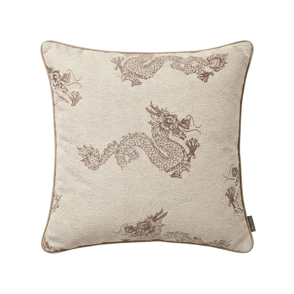 Kinryū cushion — Golden Dragon front