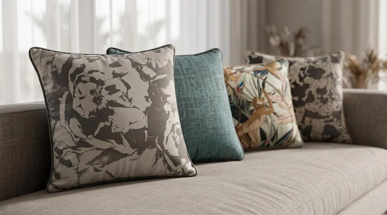 Camélia cushion — Grey styled