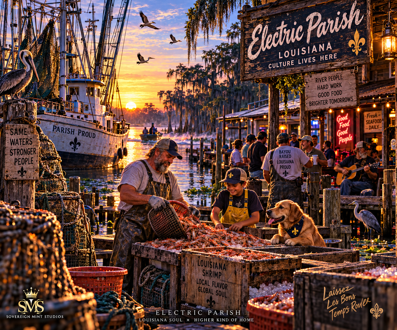 Bayou Sunrise, the opening artwork of Electric Parish Collection II