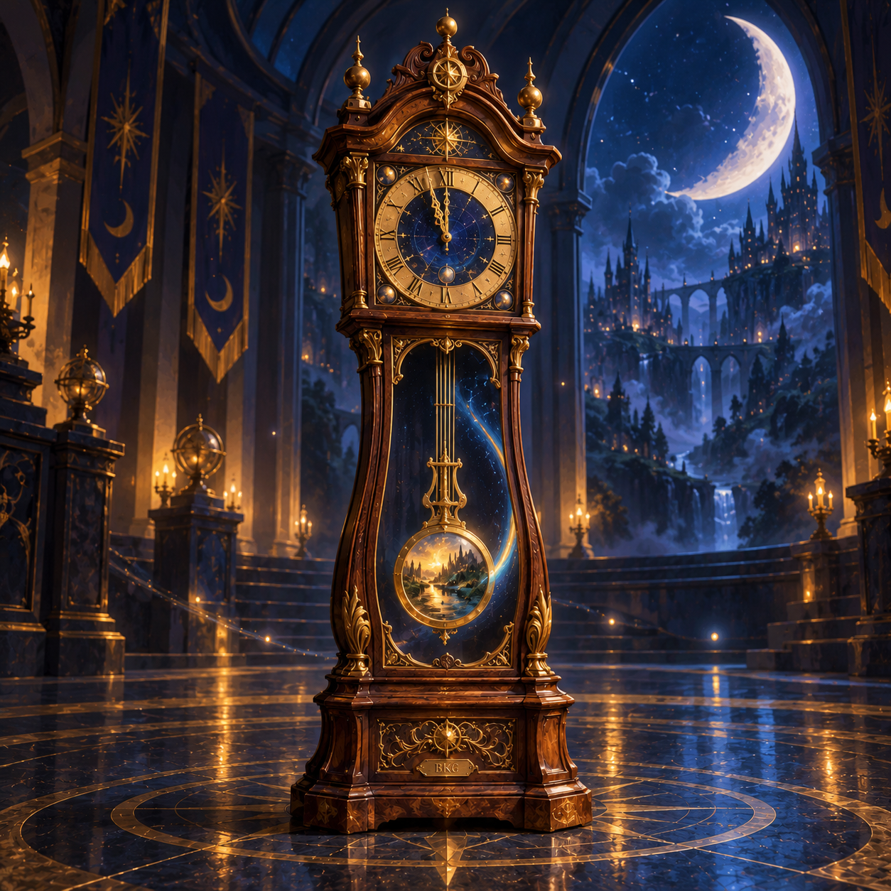 Celestial grandfather clock from the Midnight Lost visual series