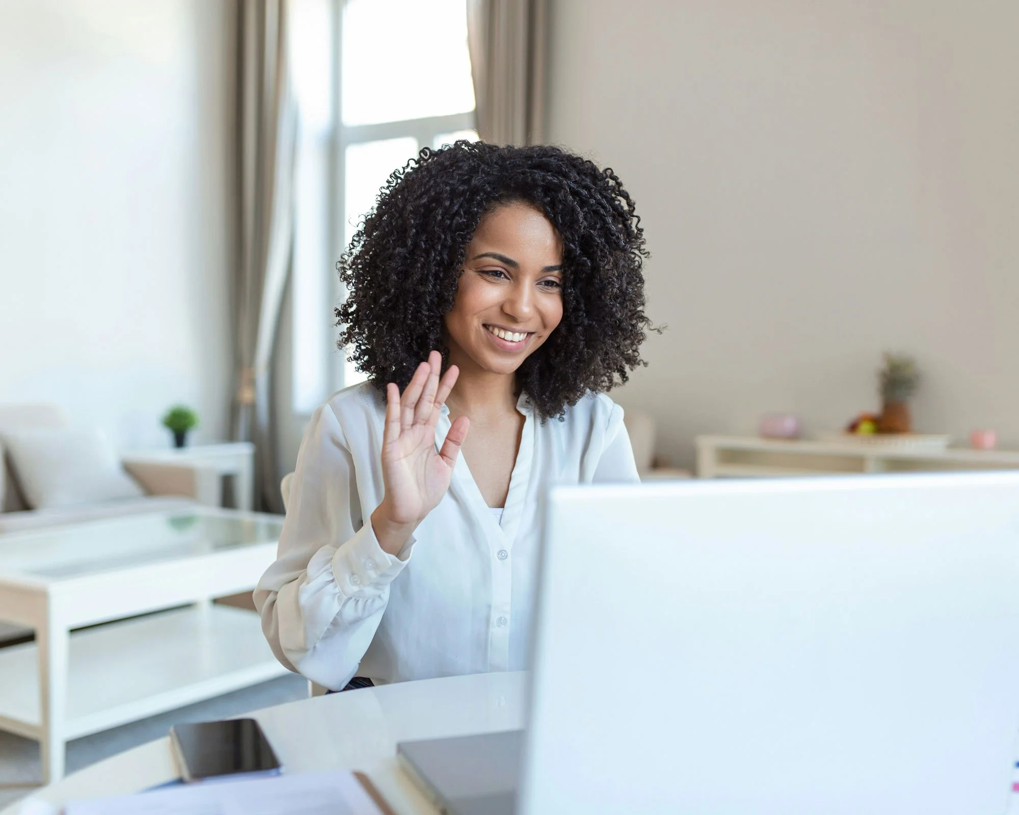 Woman doing on on-line consultation