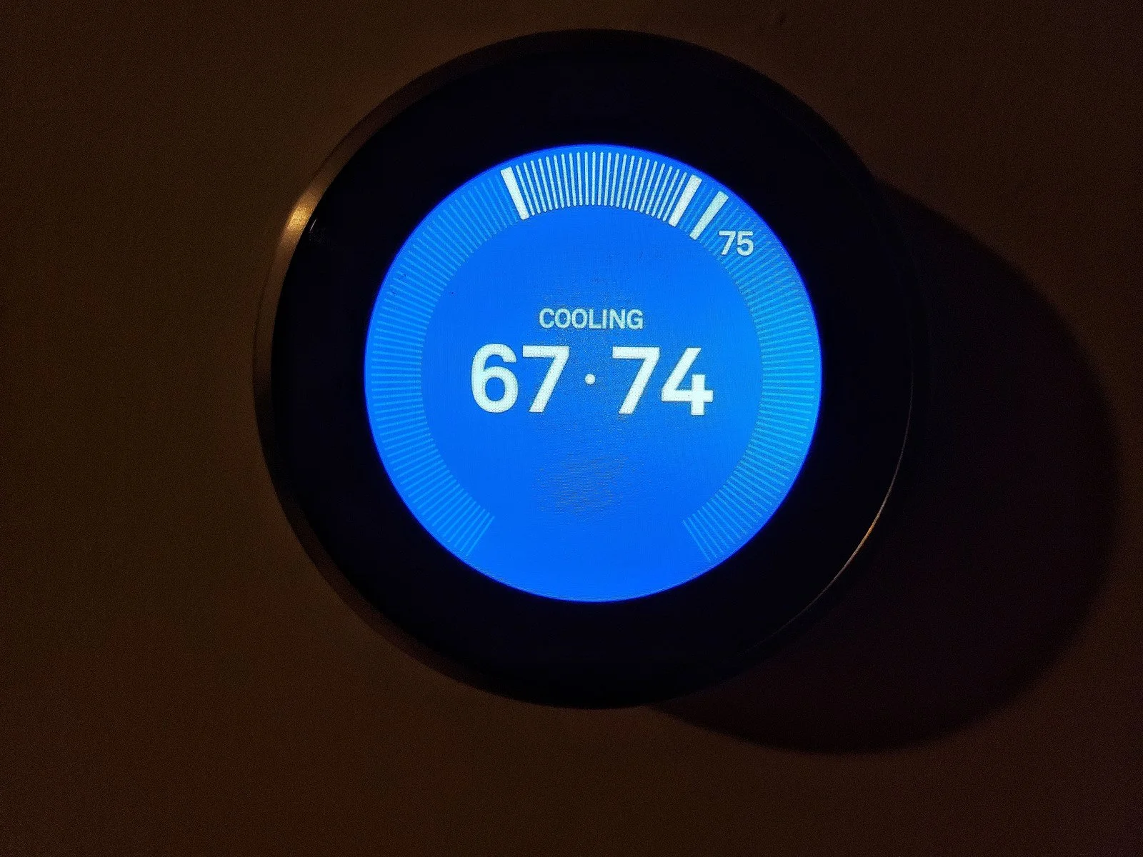 Augie configuring a Google Nest thermostat with a Fort Worth homeowner
