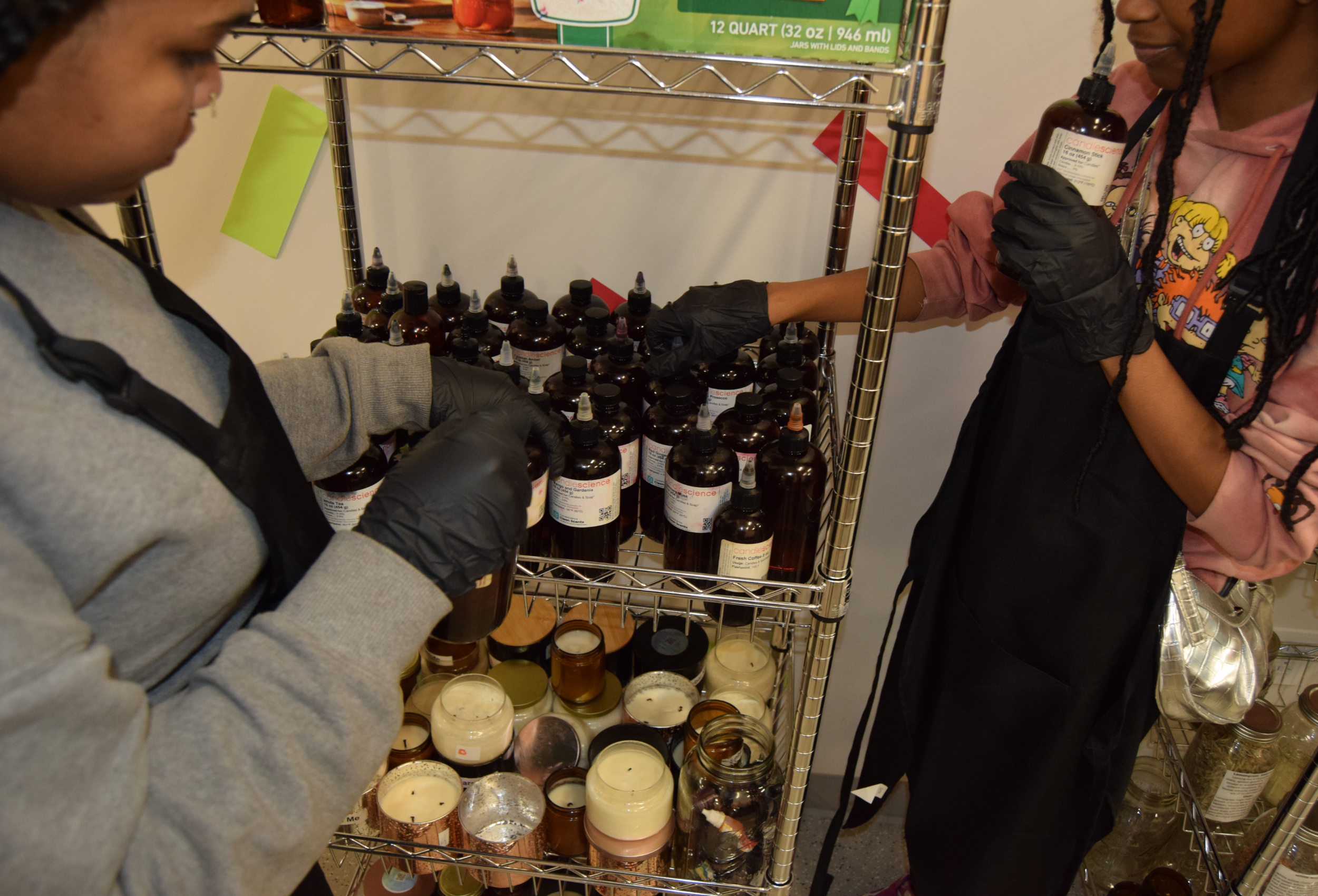 Youth labeling and packaging Scented Futures candles