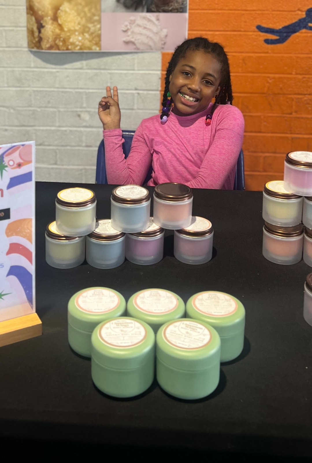 Young entrepreneur selling candles