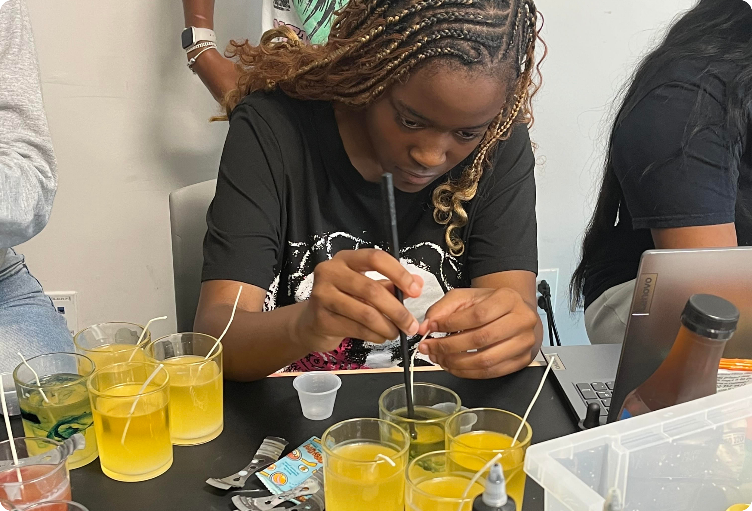 Youth designing scent ideas and product concepts