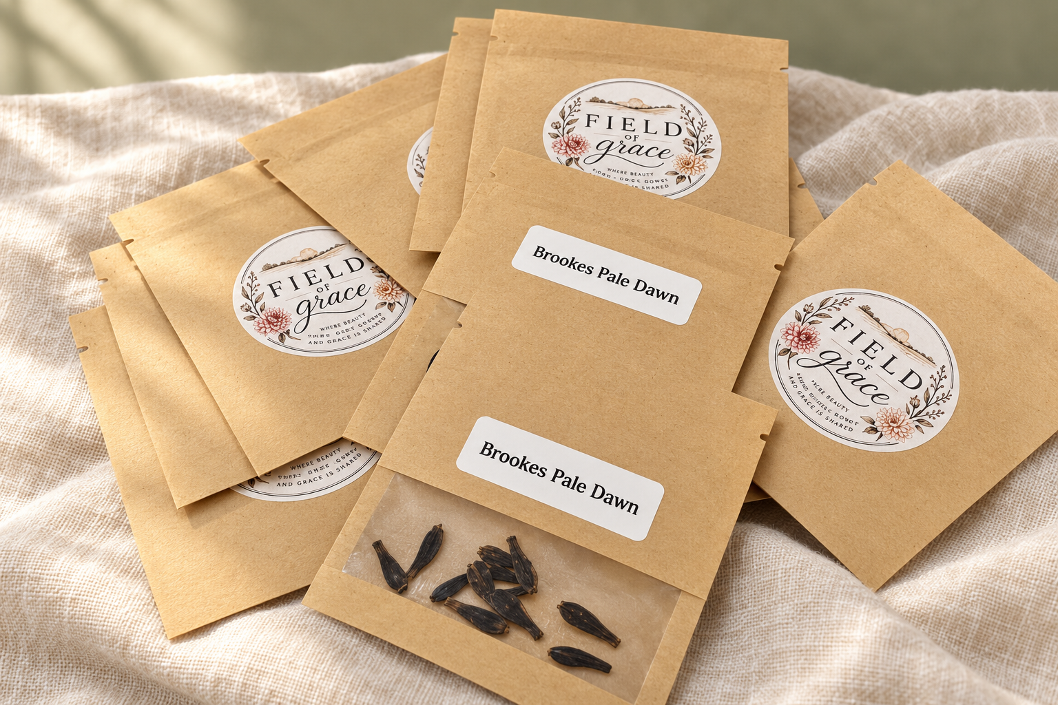 Field of Grace dahlia seed packets