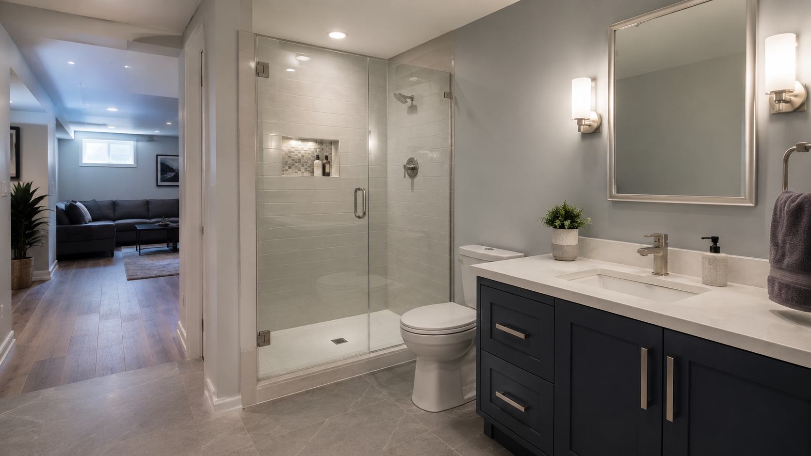 Seal Plumbing washroom build 1