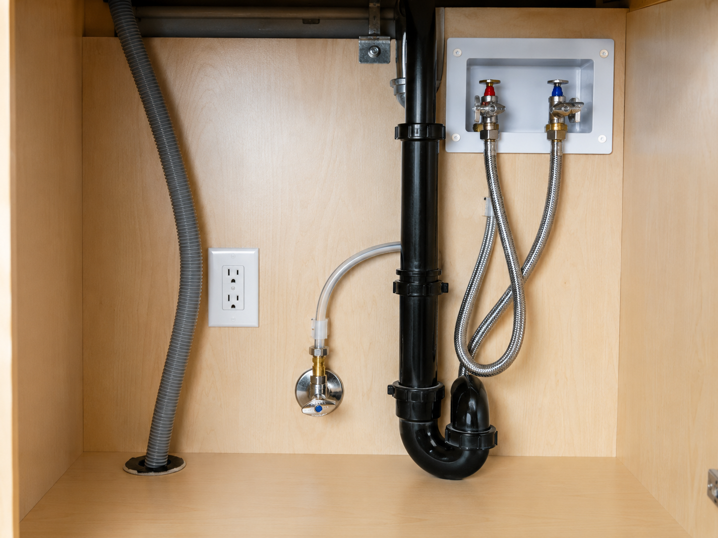 Seal Plumbing dishwasher and fridge water line hookup