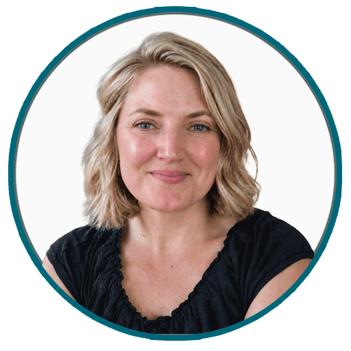 Headshot of Ashley Rowland, PhD, Director of Customer Experience at Codon Learning, with a white background and torquise outline
