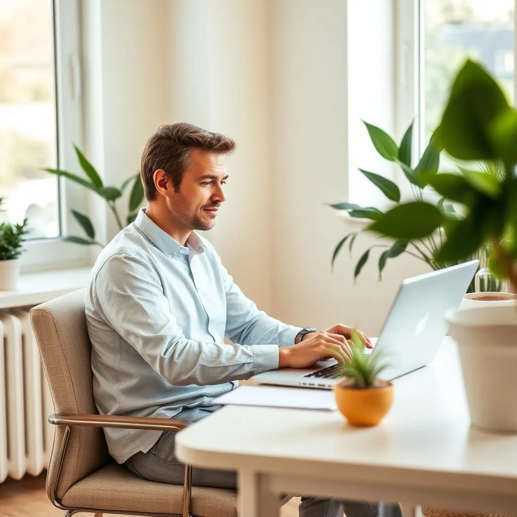 Man completing an ADHD cognitive assessment on a laptop