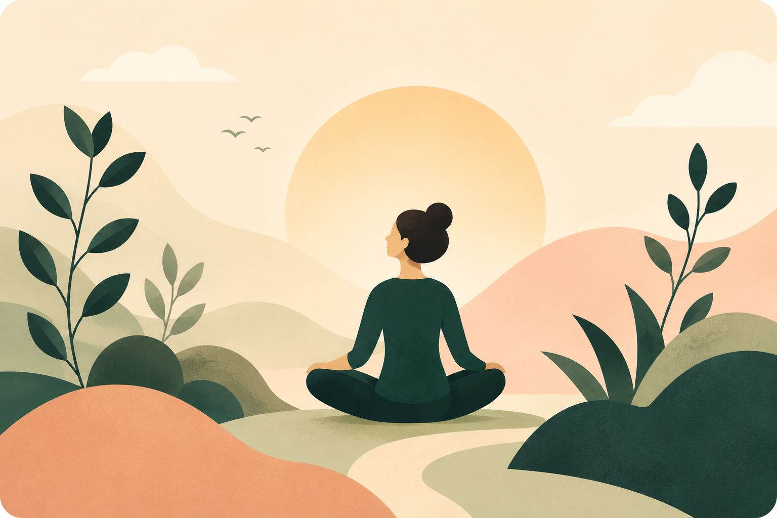 A calm figure meditating, representing evidence-based therapy outcomes