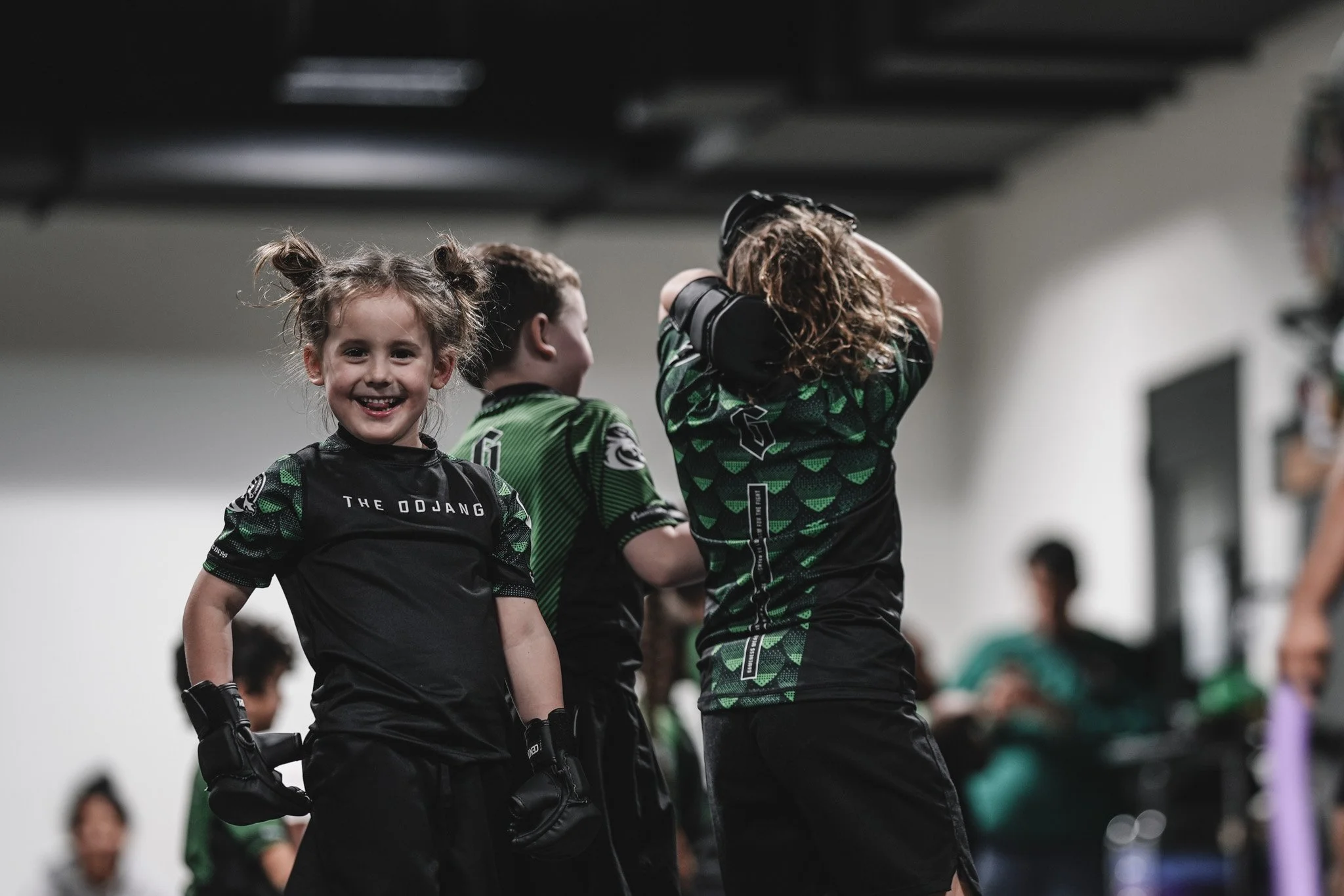 Smiling child at a martial arts party at The Dojang Trussville