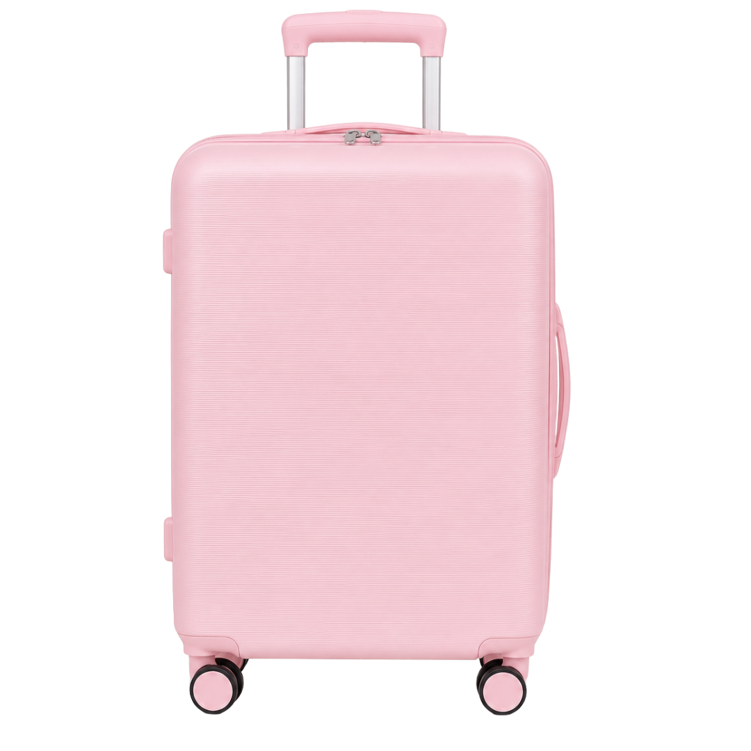 Closed pink luggage