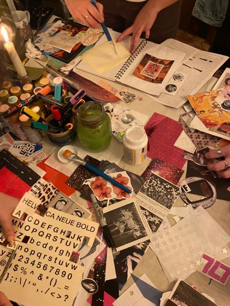 Community craft night gathering at Hessel Grange