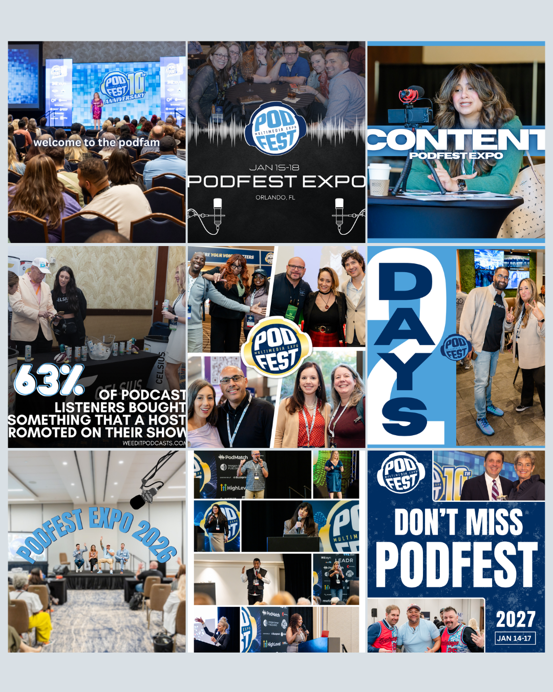 Podfest Expo social media grid