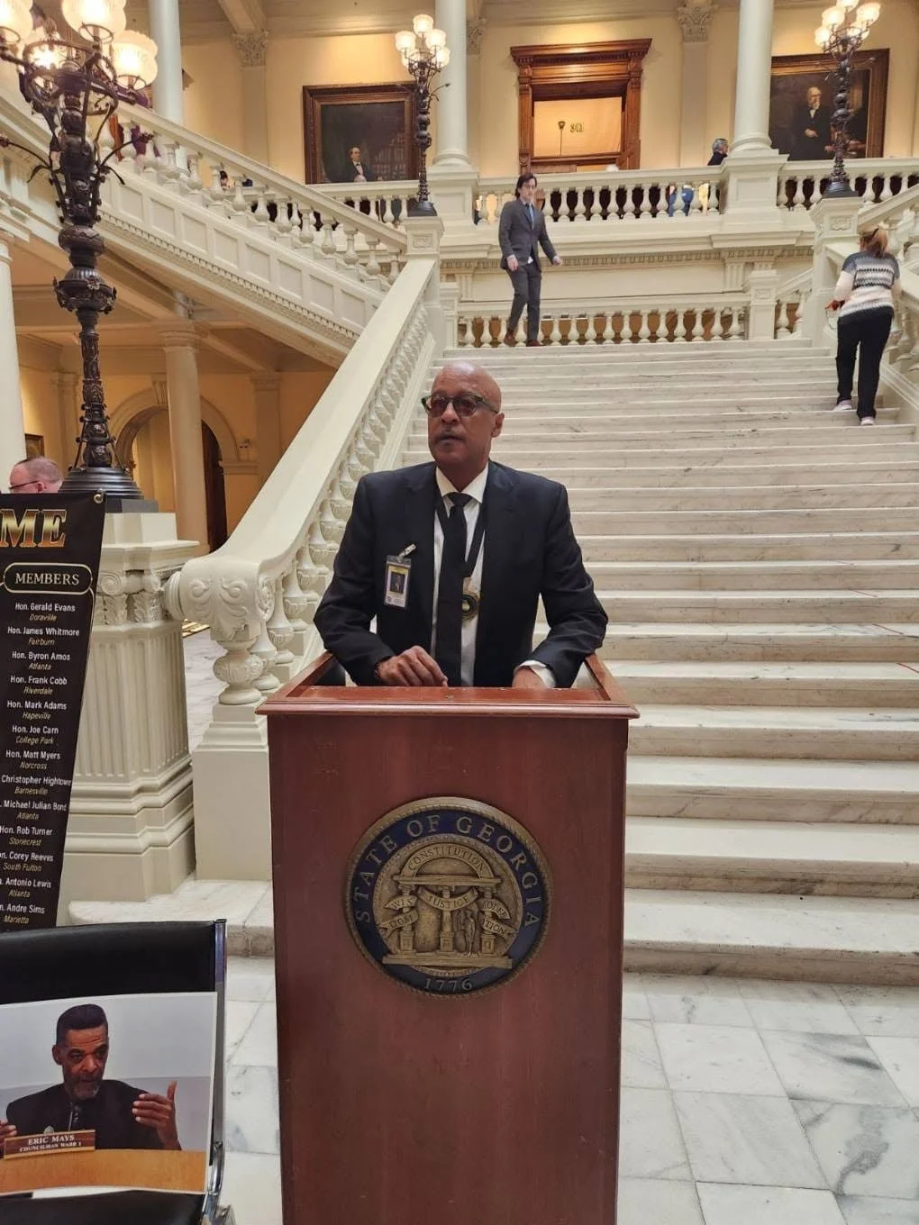 Lance Robertson at Georgia State Capitol Podium
