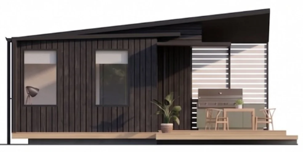 Freedom 60 Single end elevation, deck end, Dark colourway