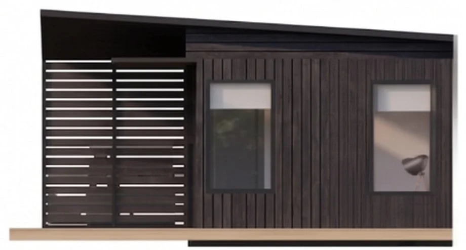 Freedom 60 Single end elevation, screened end, Dark colourway