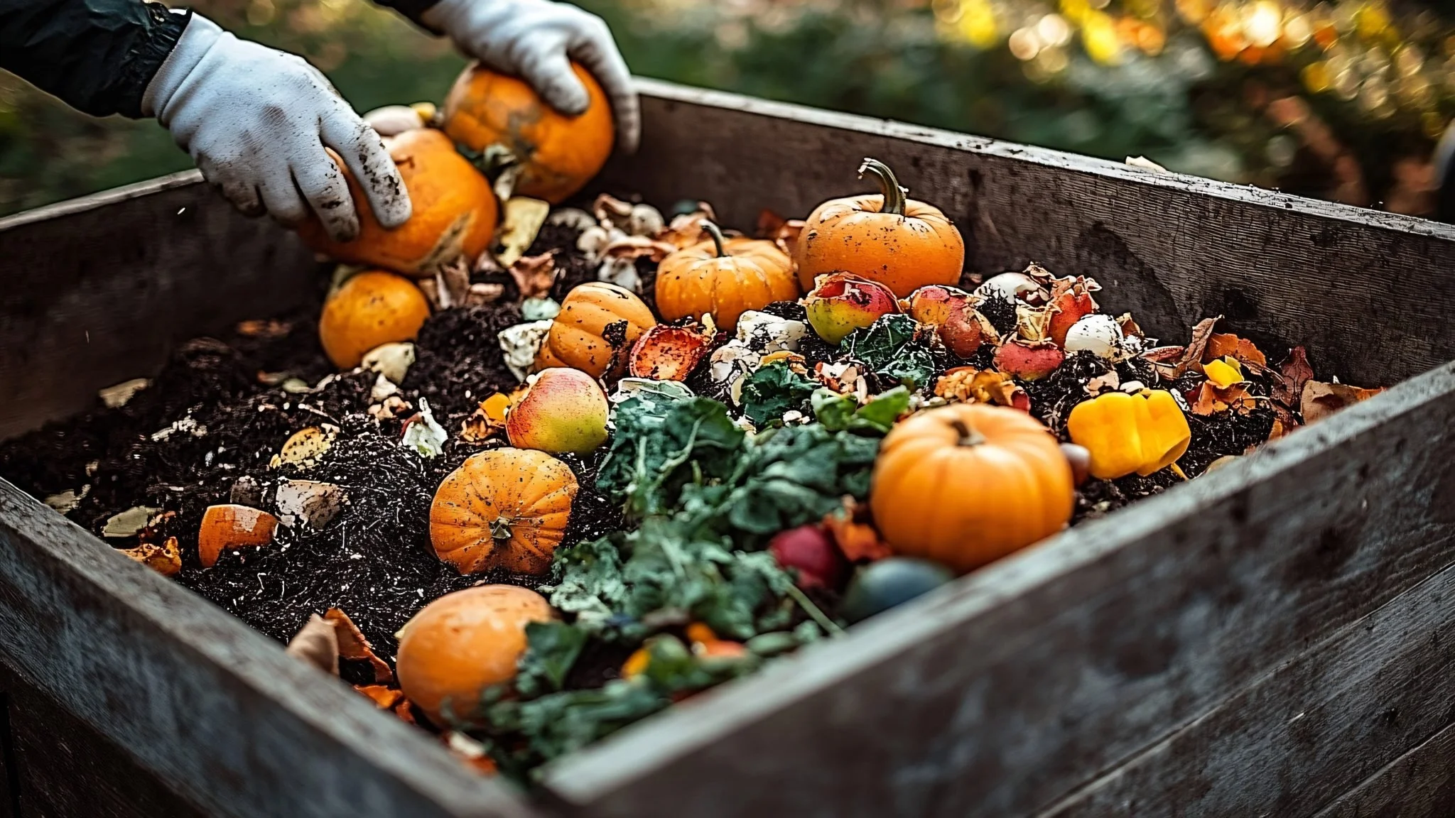 Surplus vegetables being sorted into a collection crate