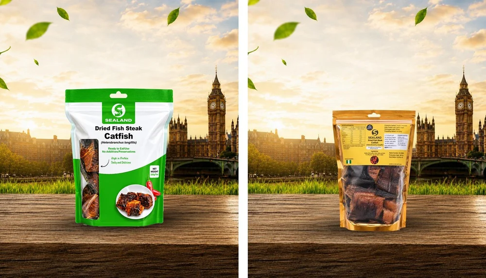 Dried Catfish Steak packaging