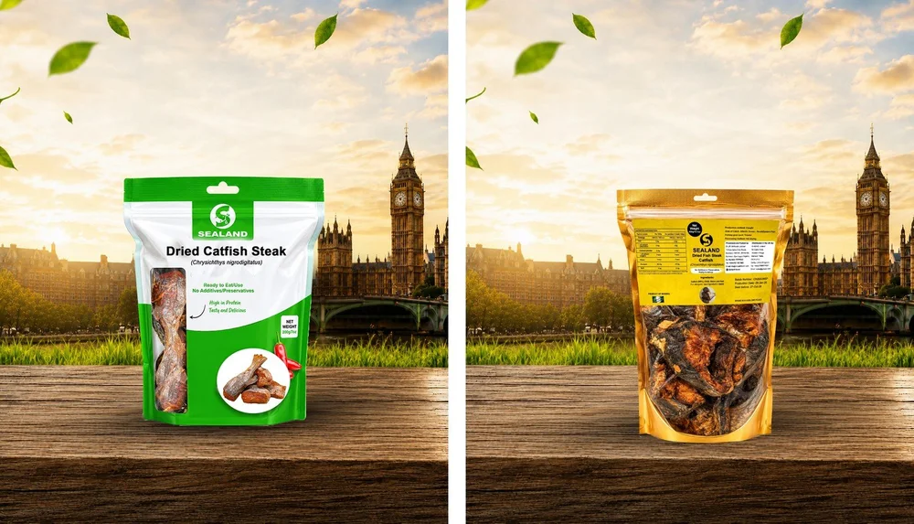 Dried Catfish Steak (Obokun) packaging