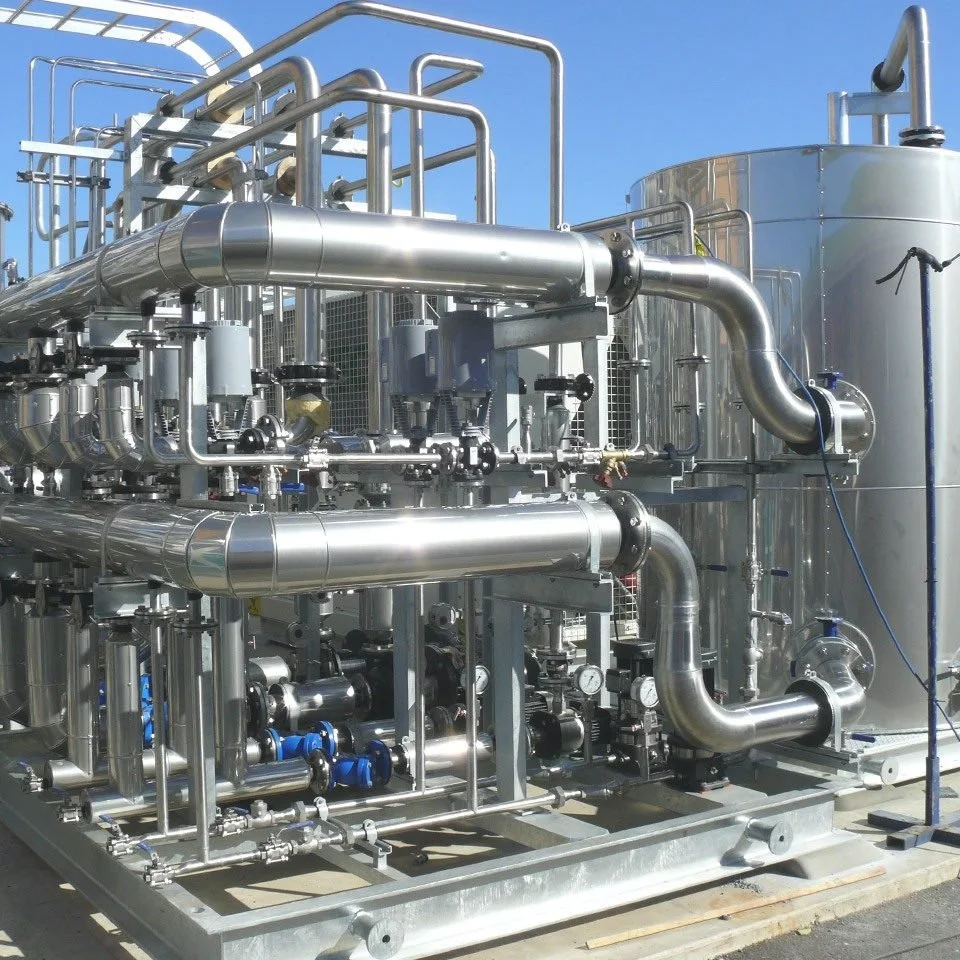Fabricated mechanical process piping with flanges, valves and equipment connections
