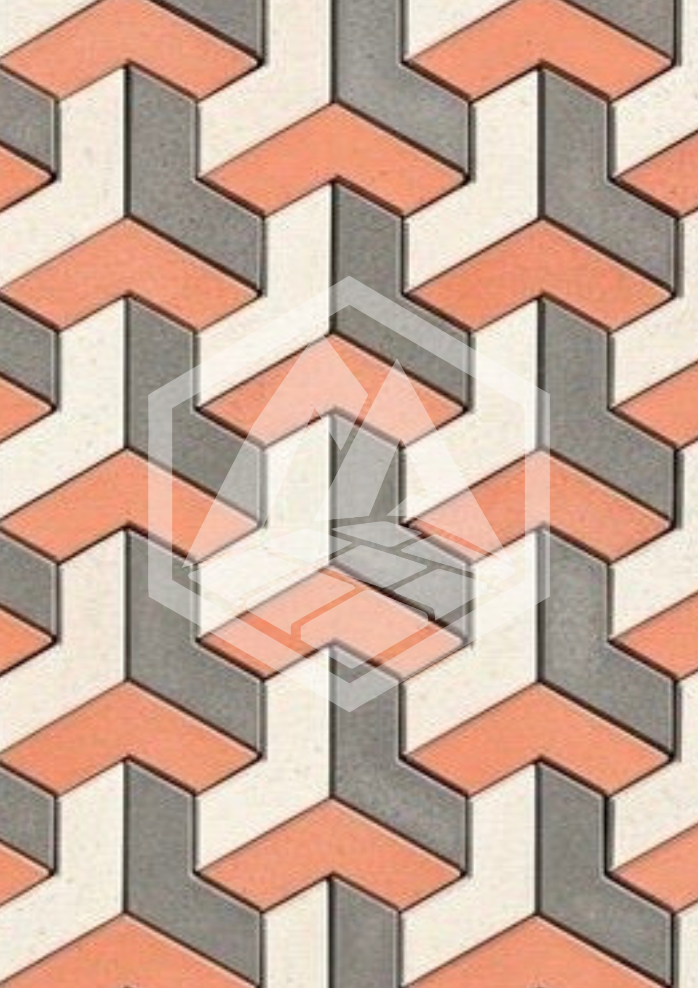 Terracotta 3D Cube Paver